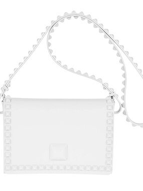 Authentic Carmen Sol White Pyramid Stud Crossbody Graciela Bag in White